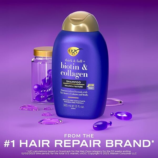 Sulfate-Free Biotin & Collagen Shampoo for Thickar and Fuller Hair - Image 4